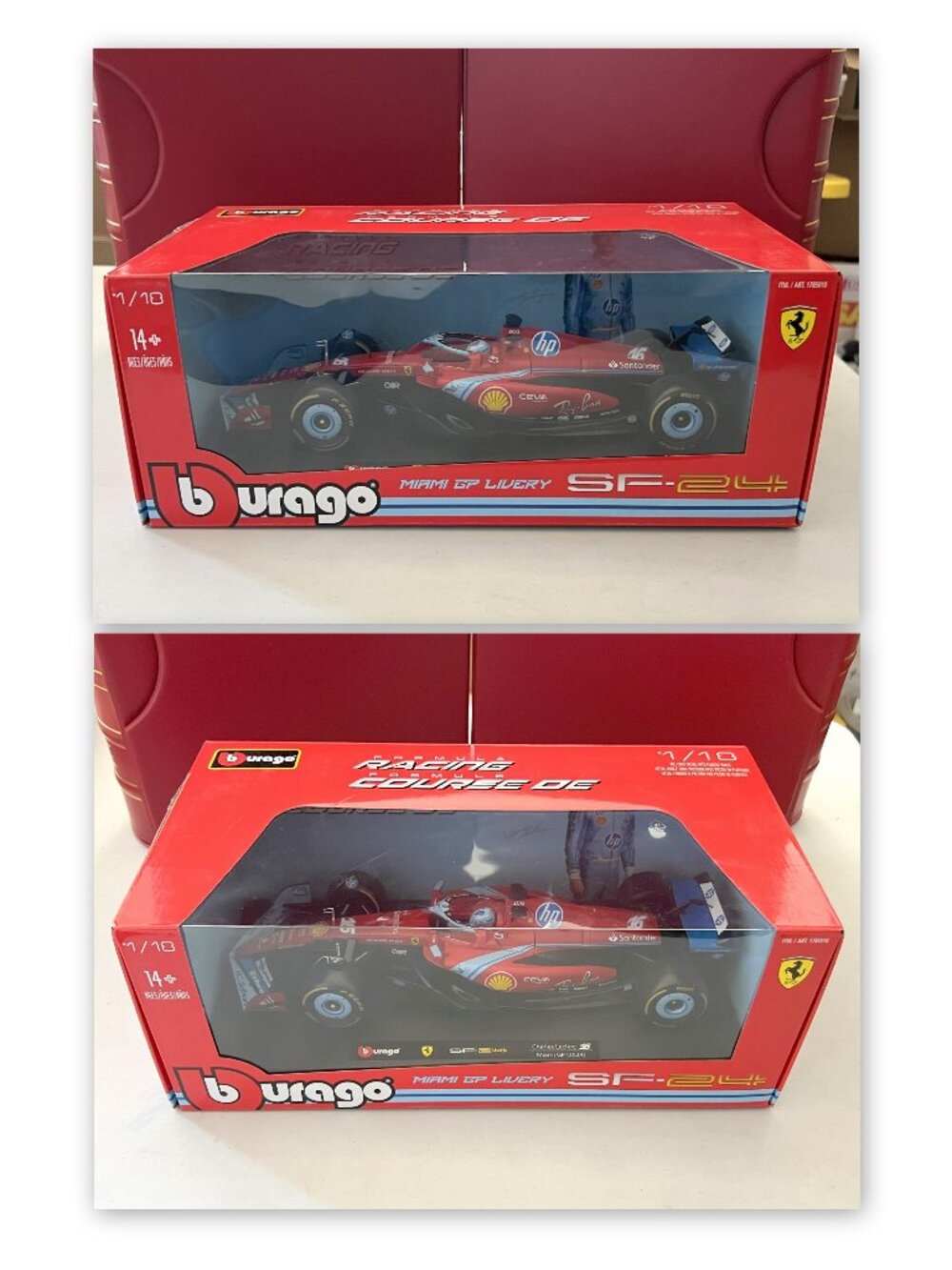 2024 1-18 Scale Die-Cast Ferrari F1 Miami Livery Race Car #16 Leclerc!